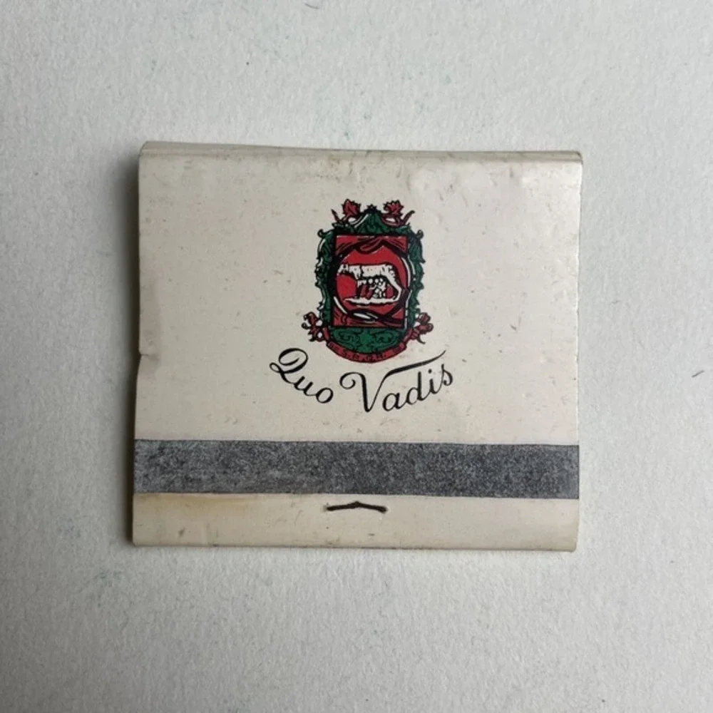 Quo Vadis NYC Matchbook Vintage 30 Strike Unused Mid-Century NYC Restaurant RARE